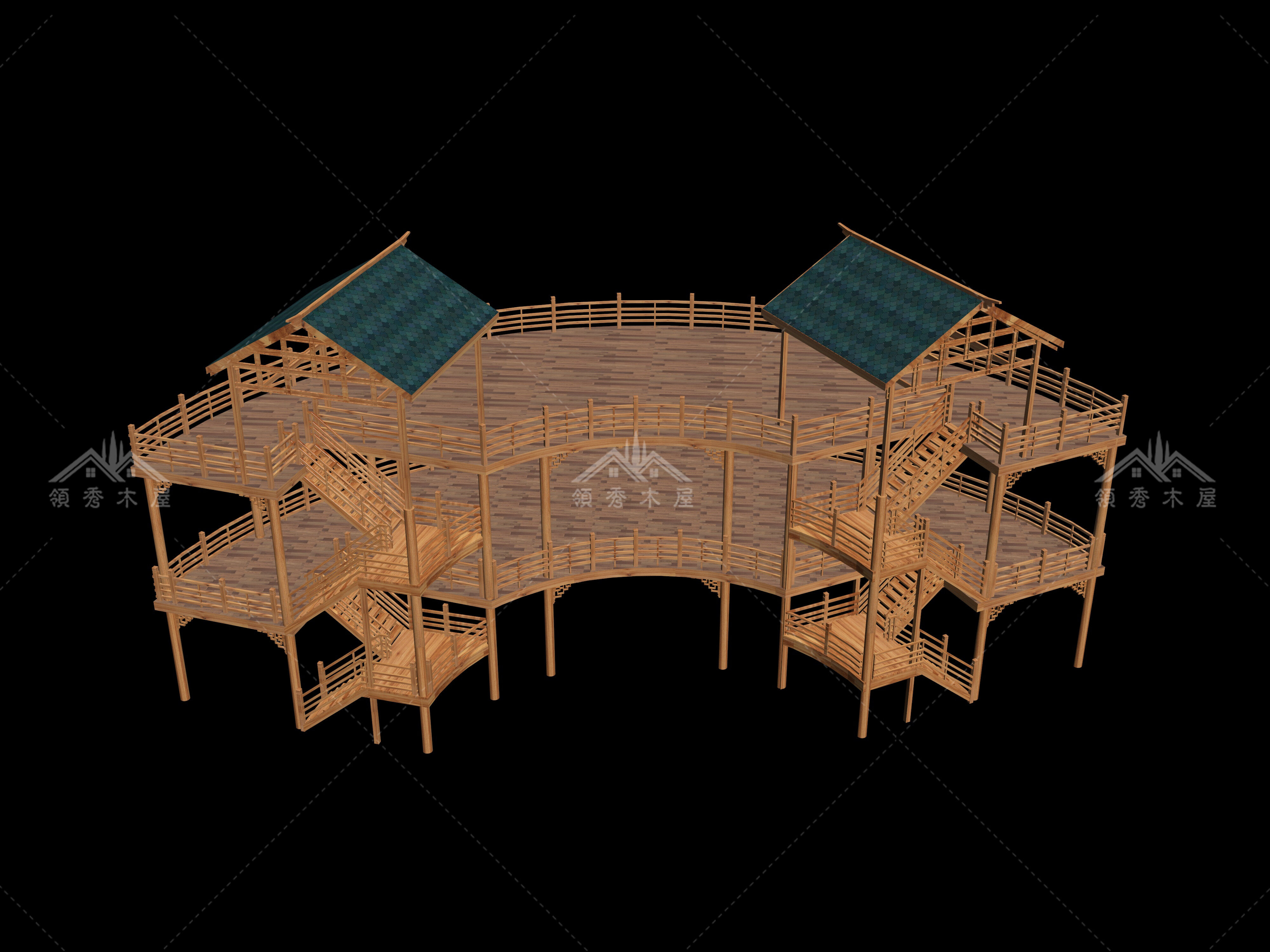 木制景觀樓設(shè)計效果圖