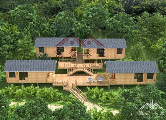 度假小木屋，35平米組合