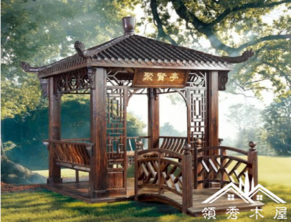 免費(fèi)仿古木建筑涼亭設(shè)計(jì)，