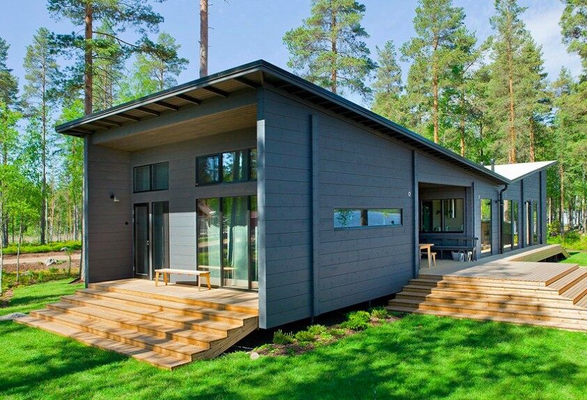 平屋頂木屋是否顯得現(xiàn)代一點(diǎn)呢(圖1)