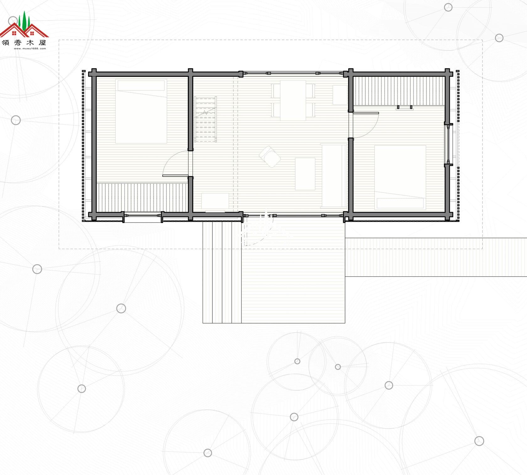 山坡湖邊森林帶閣樓小度假木屋(圖16) 帶閣樓小度假木屋