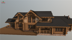 雙層重型木刻楞木屋別墅效