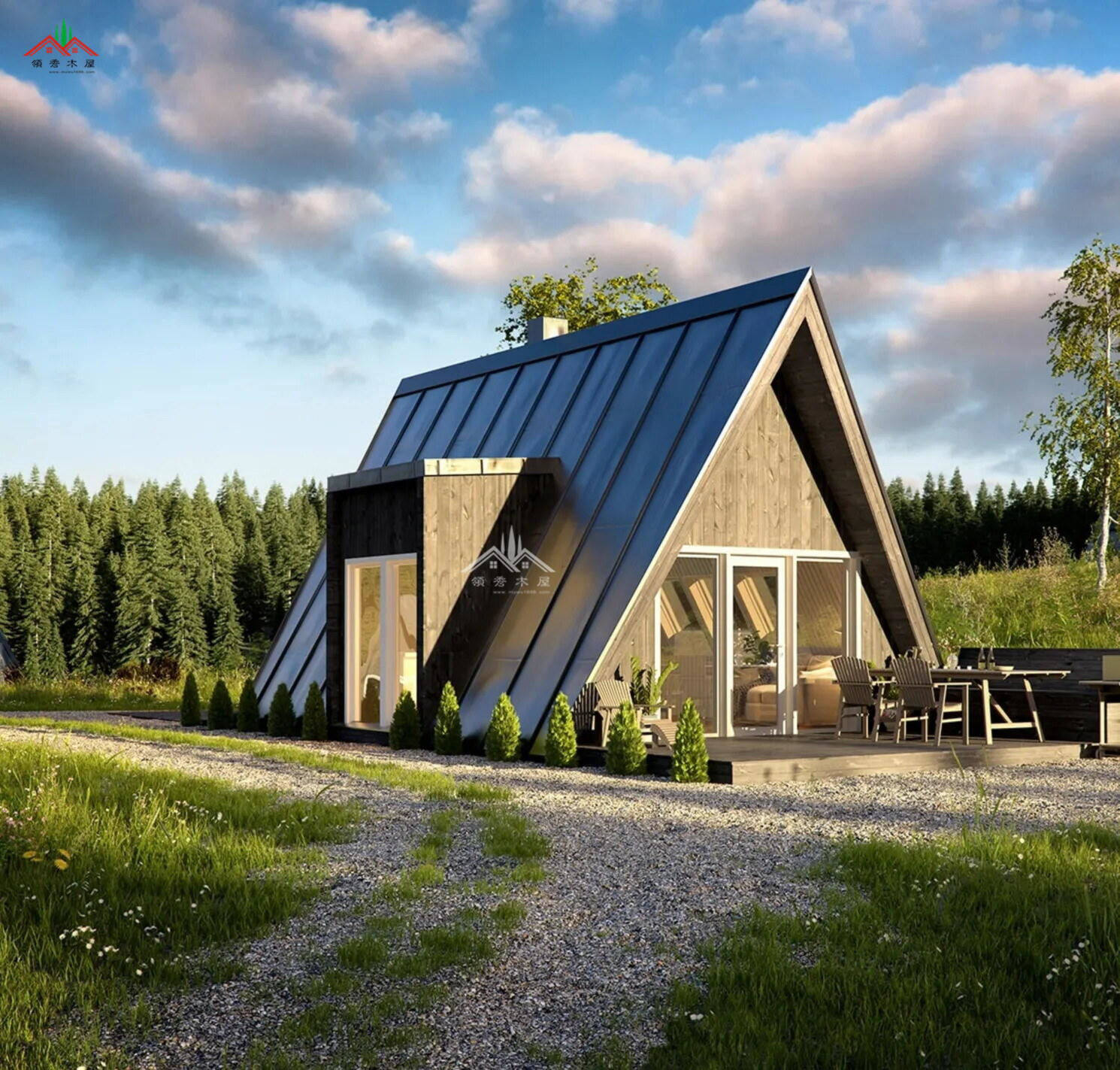 三角形雙層度假小木屋