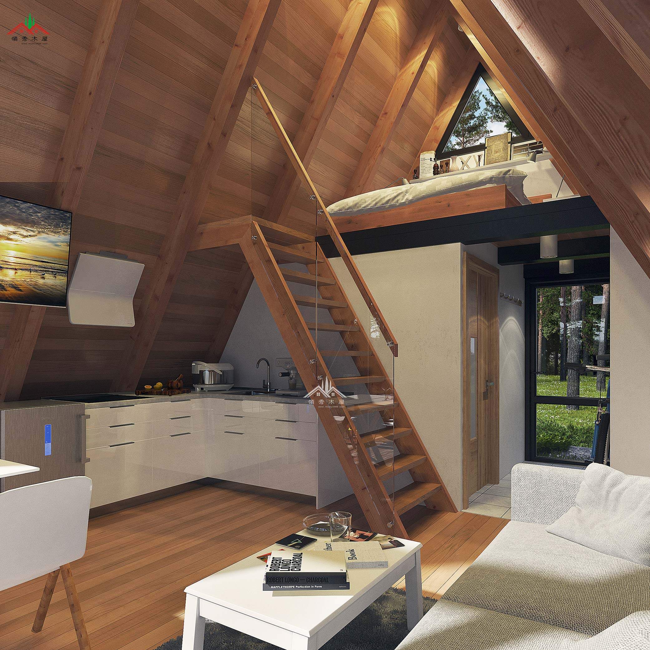 森林木屋室內效果圖