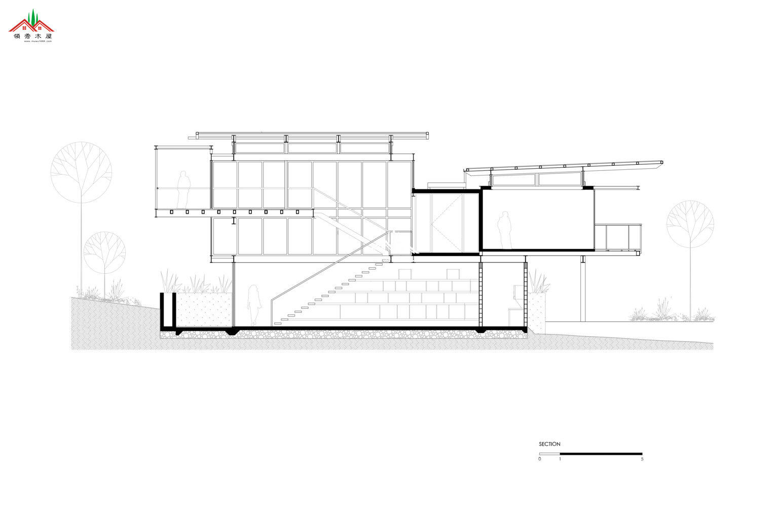 鋼木混凝土結(jié)合木屋