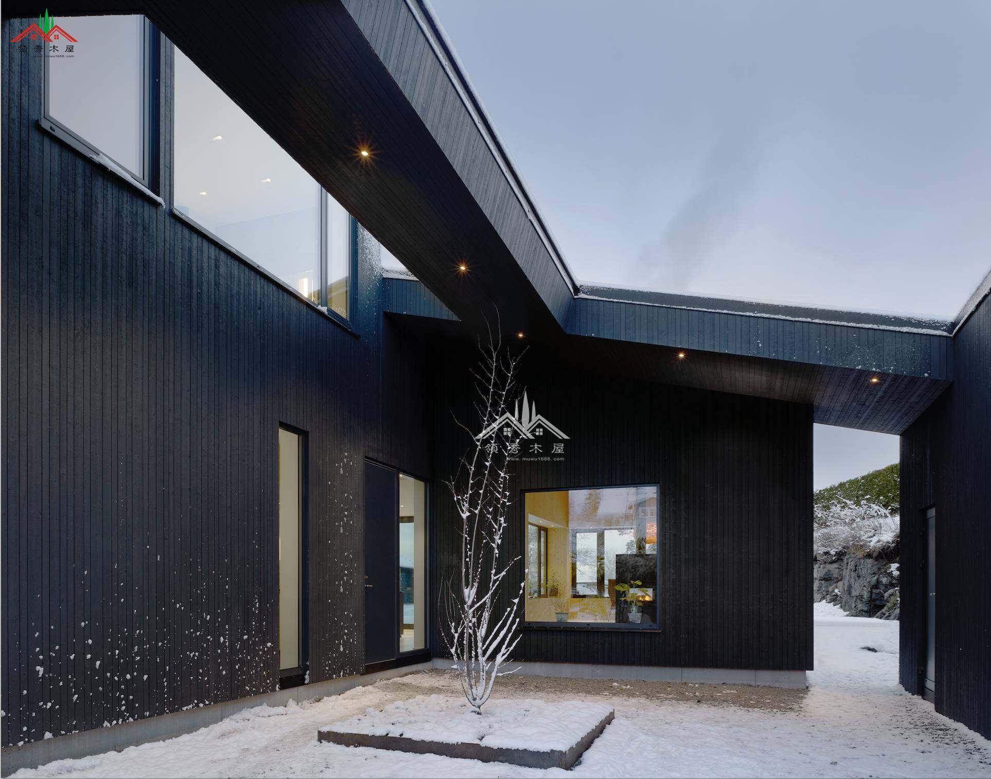 黑色外墻度假木屋