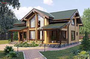 兩層重型三房?jī)蓮d木屋別墅