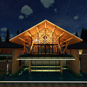 大型木結(jié)構(gòu)接待中心會所木