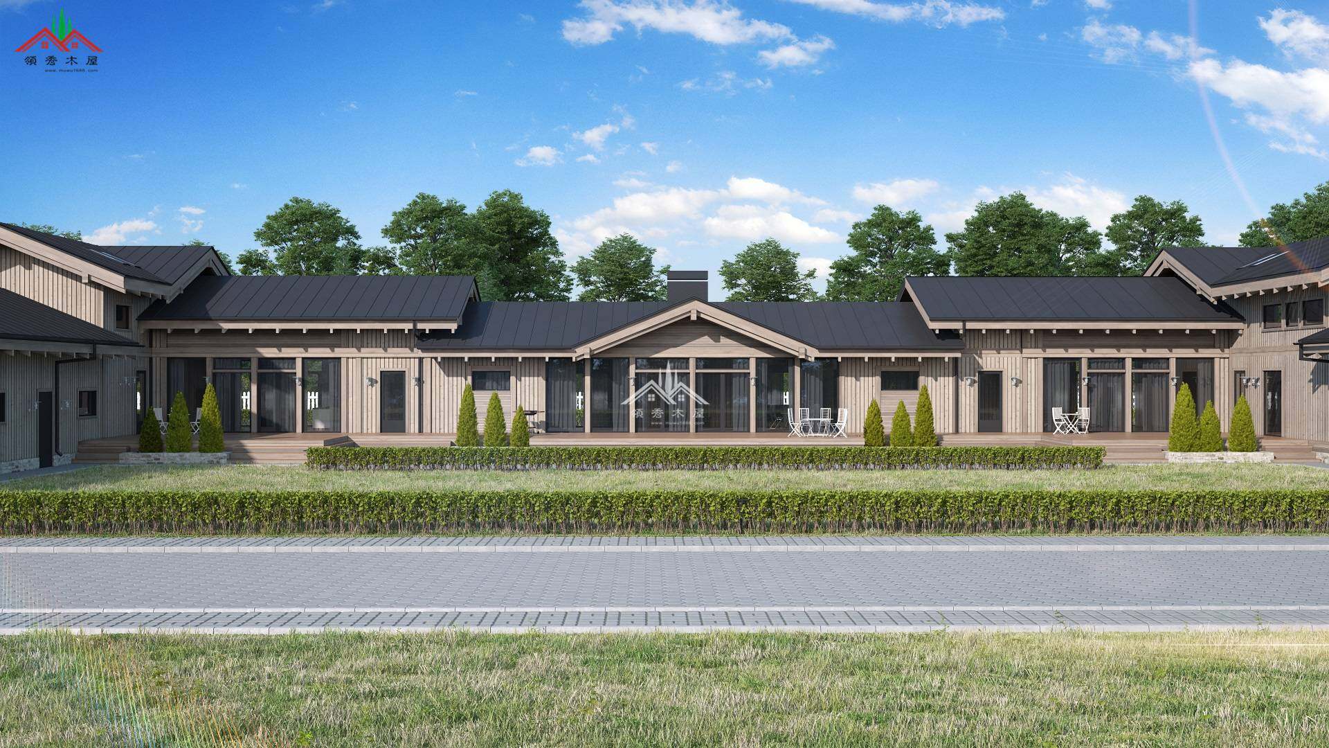 四合院?jiǎn)螌幽疚菪Ч麍D