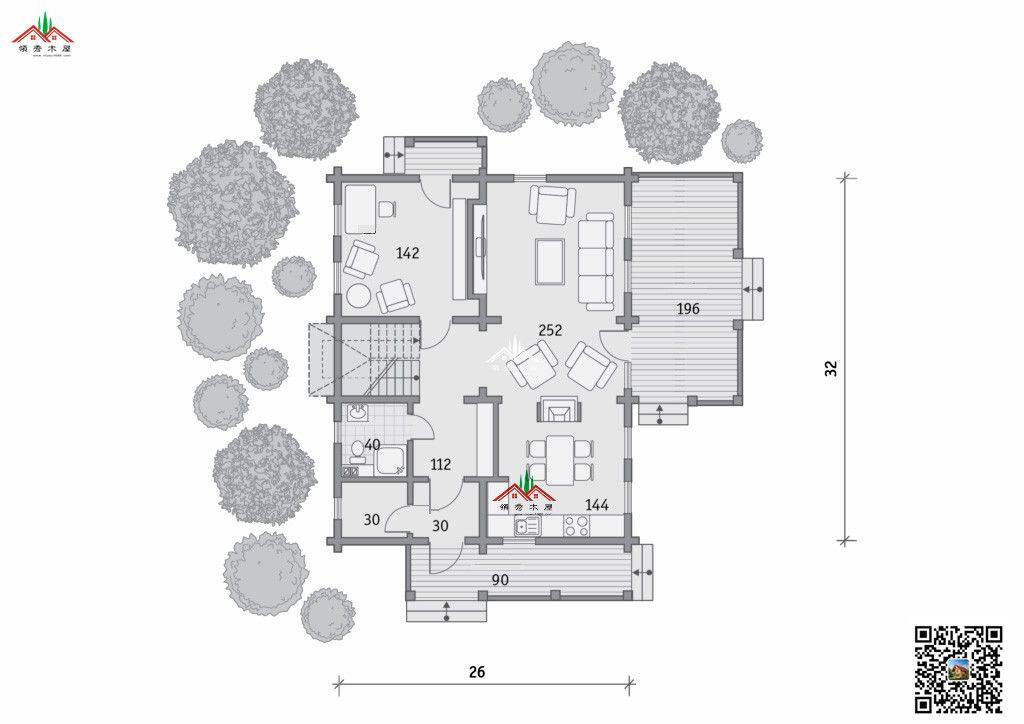 三房雙層重型木別墅