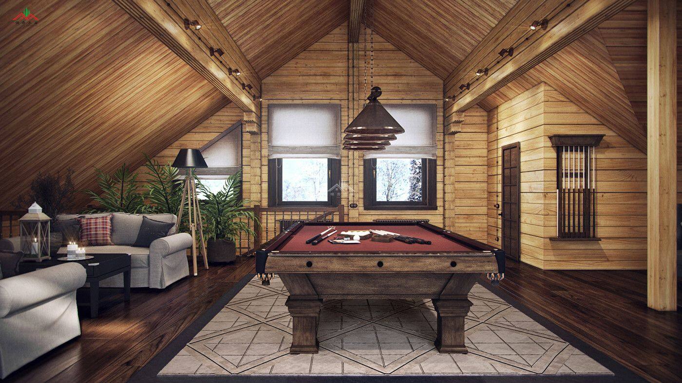 井干式木結(jié)構(gòu)室內(nèi)效果圖