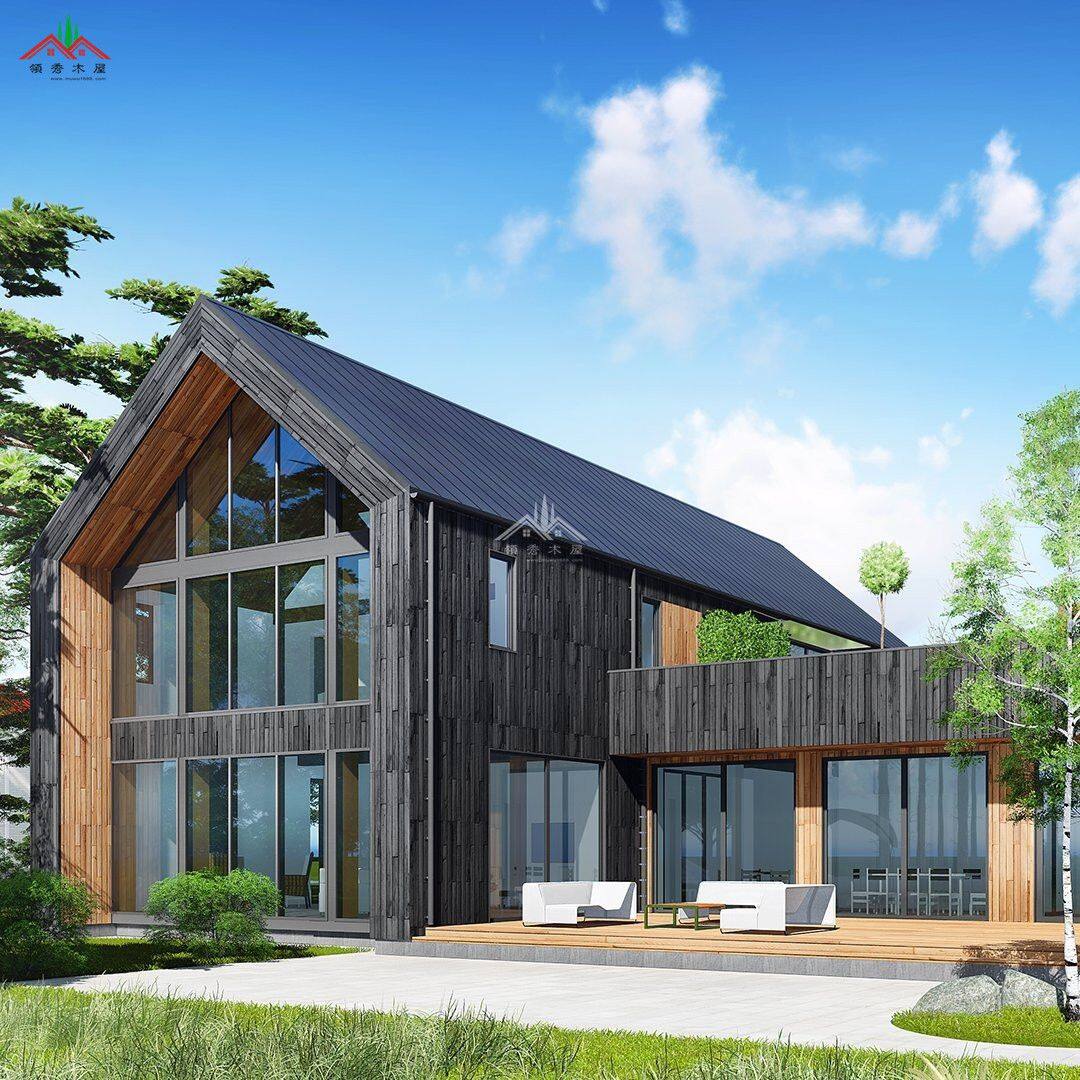 盒子外形的雙層度假木屋