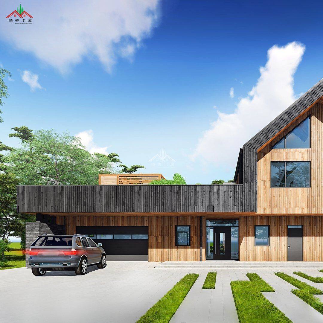 盒子外形的雙層度假木屋