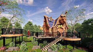 這樣造型特異的架空兒童小木屋做出來(lái)會(huì)不會(huì)變網(wǎng)紅木屋呢？