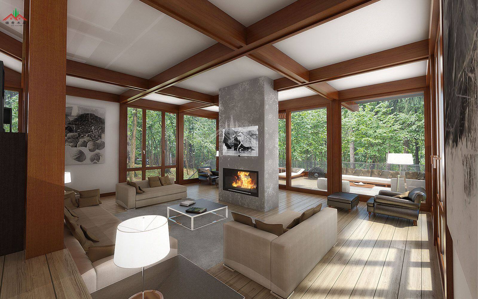 600平方的平頂現(xiàn)代風(fēng)格木屋酒店