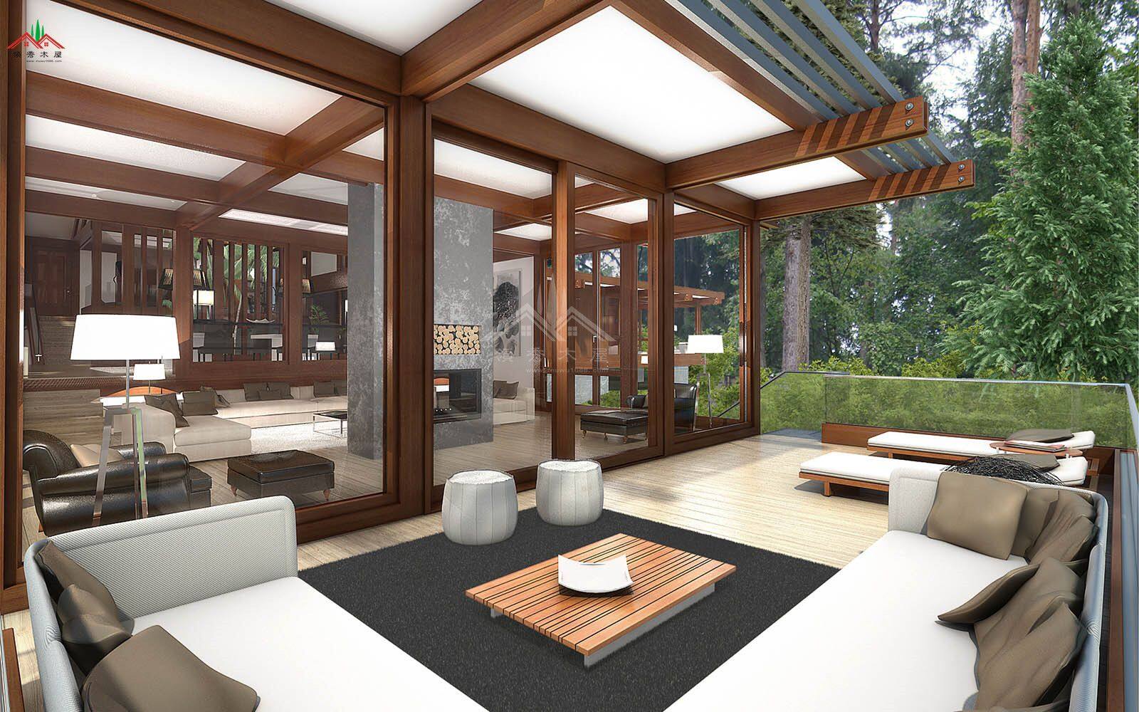 600平方的平頂現(xiàn)代風(fēng)格木屋酒店