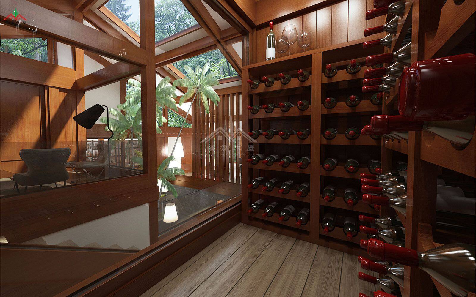 600平方的平頂現(xiàn)代風(fēng)格木屋酒店