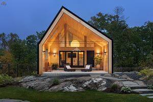 福州私人山坡太陽(yáng)能屋頂木屋