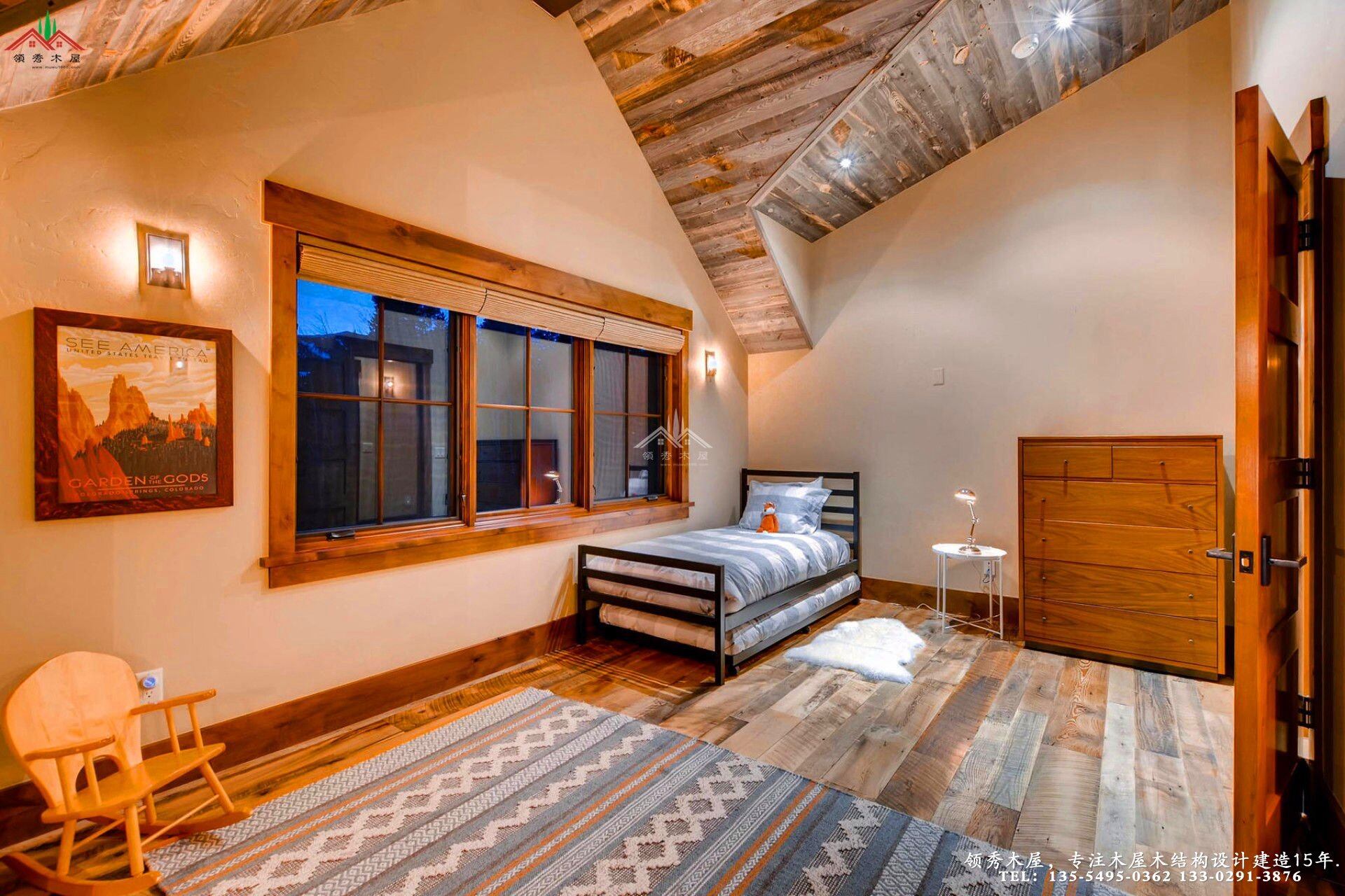 舊木裝飾外觀木屋別墅