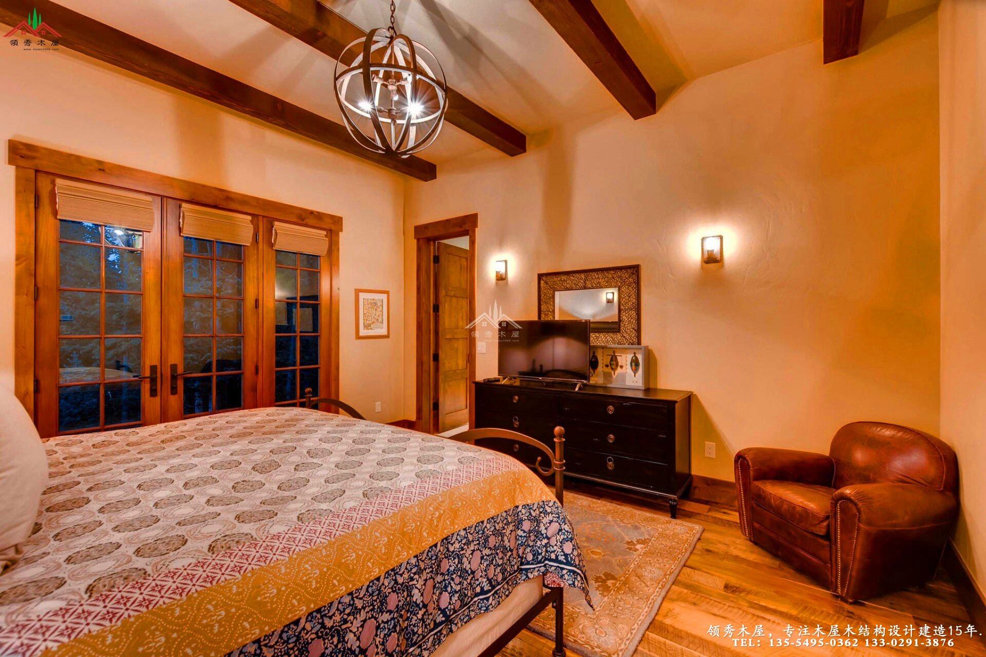 舊木裝飾外觀木屋別墅