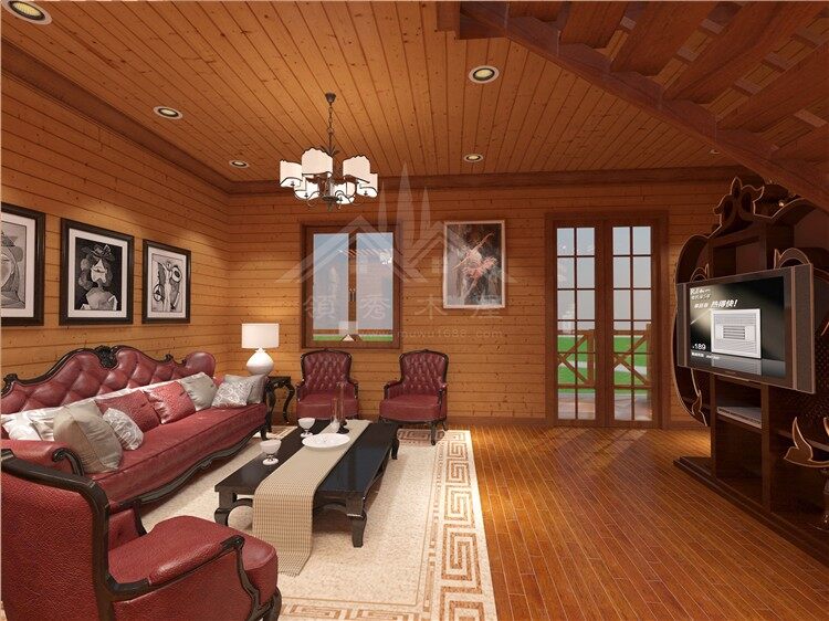 兩房一廳帶大落地窗木屋別墅