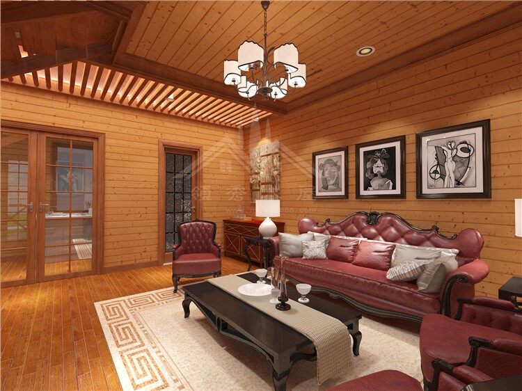 兩房一廳帶大落地窗木屋別墅