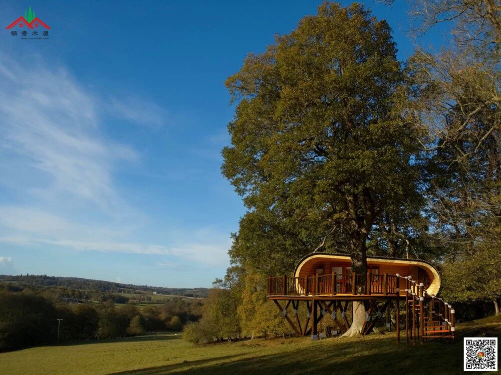 橢圓形單間配套木屋