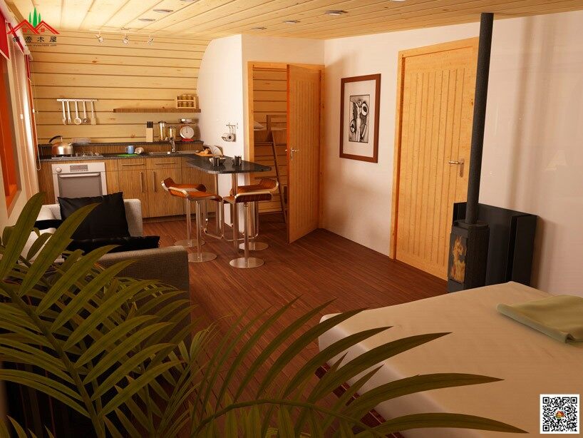 橢圓形單間配套木屋