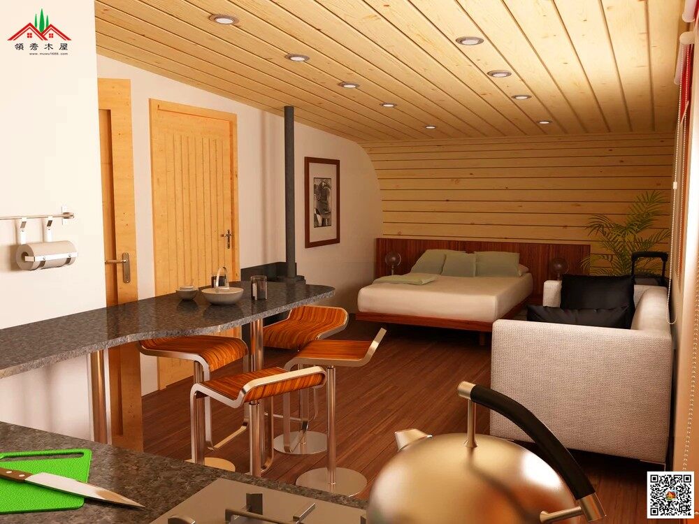 橢圓形單間配套木屋