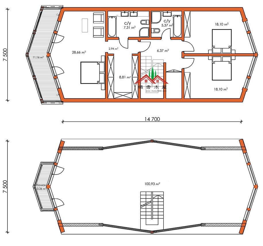 386平方大型雙層木屋別墅(圖7)