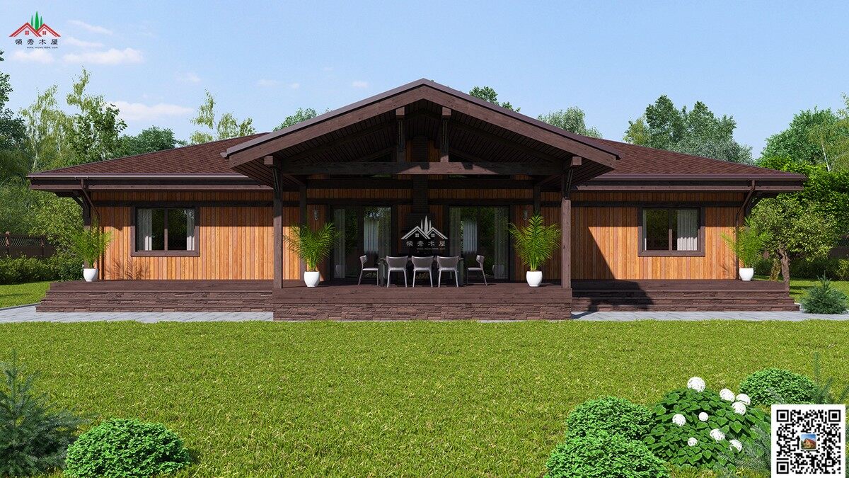 200平方單層三房兩廳兩衛(wèi)木屋別墅