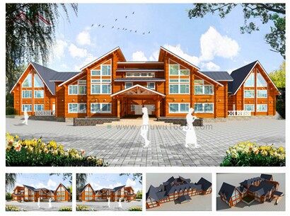 廣東肇慶大灣鎮(zhèn)客戶建造大型木別墅酒店