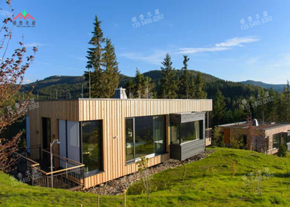 廣西南寧客戶建造的中式風格木別墅實物圖